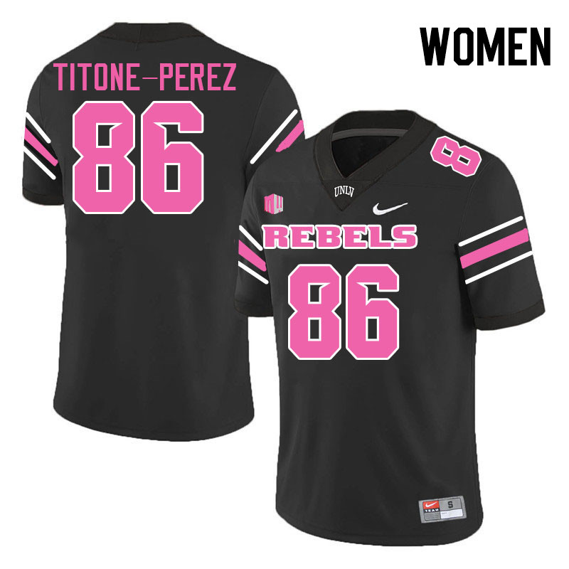 Women #86 David Titone-Perez UNLV Rebels College Football Jerseys Stitched-Black